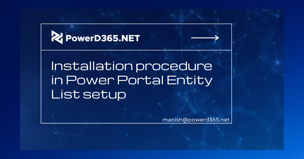 Power Portal Entity List setup