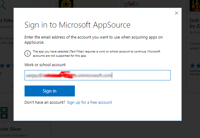 microsoft-app-source-sign in