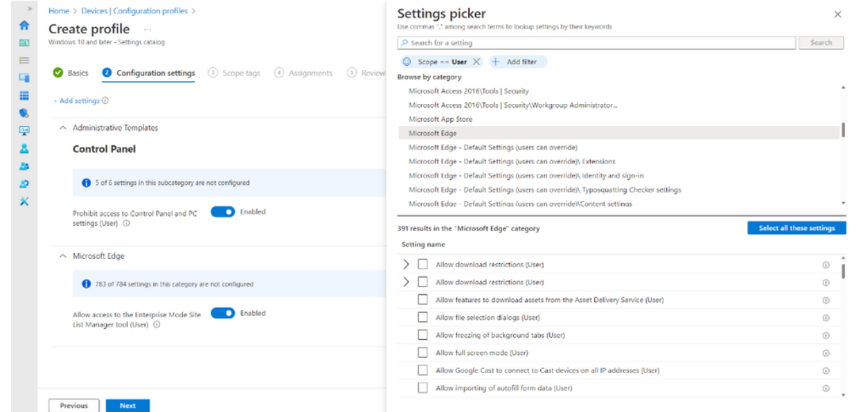 setting picker